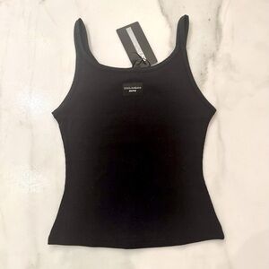 SKIMS X DOLCE & GABBANA COTTON RIBBED SCOOP TANK, Size S NWT